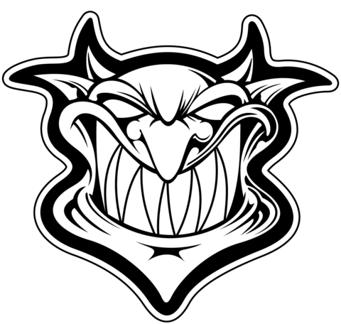 Devil Head Coloring Page